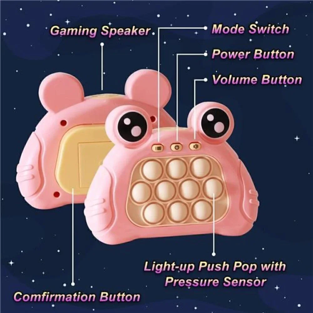 Bubble Game Console Handheld Fast Speed Pushing Educational Fidget Toy Kids PINK